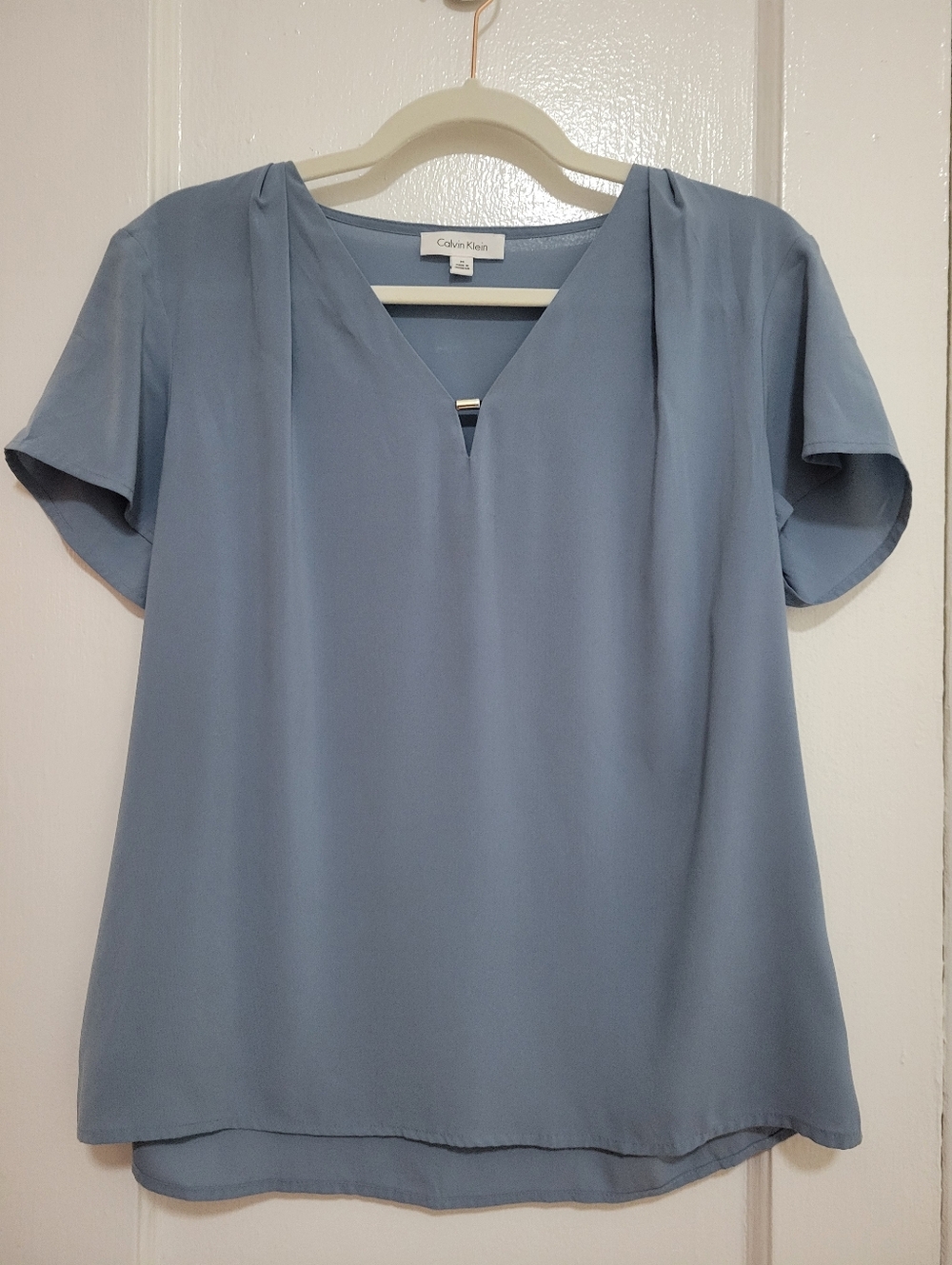 Calvin Klein V-Neck Short Sleeve Blouse